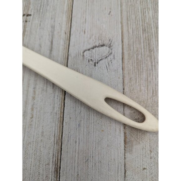 Vintage Ensar Almond Beige Nylon Plastic Slotted Spoon 11" - Picture 2 of 6